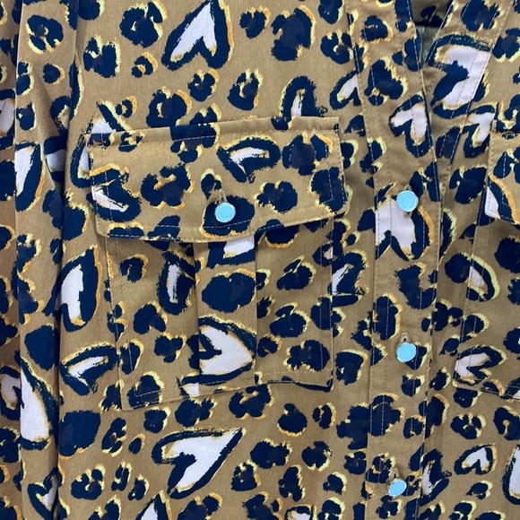 Karl Lagerfeld leopard pink heart oversized button down pockets avant-garde - Picture 4 of 8